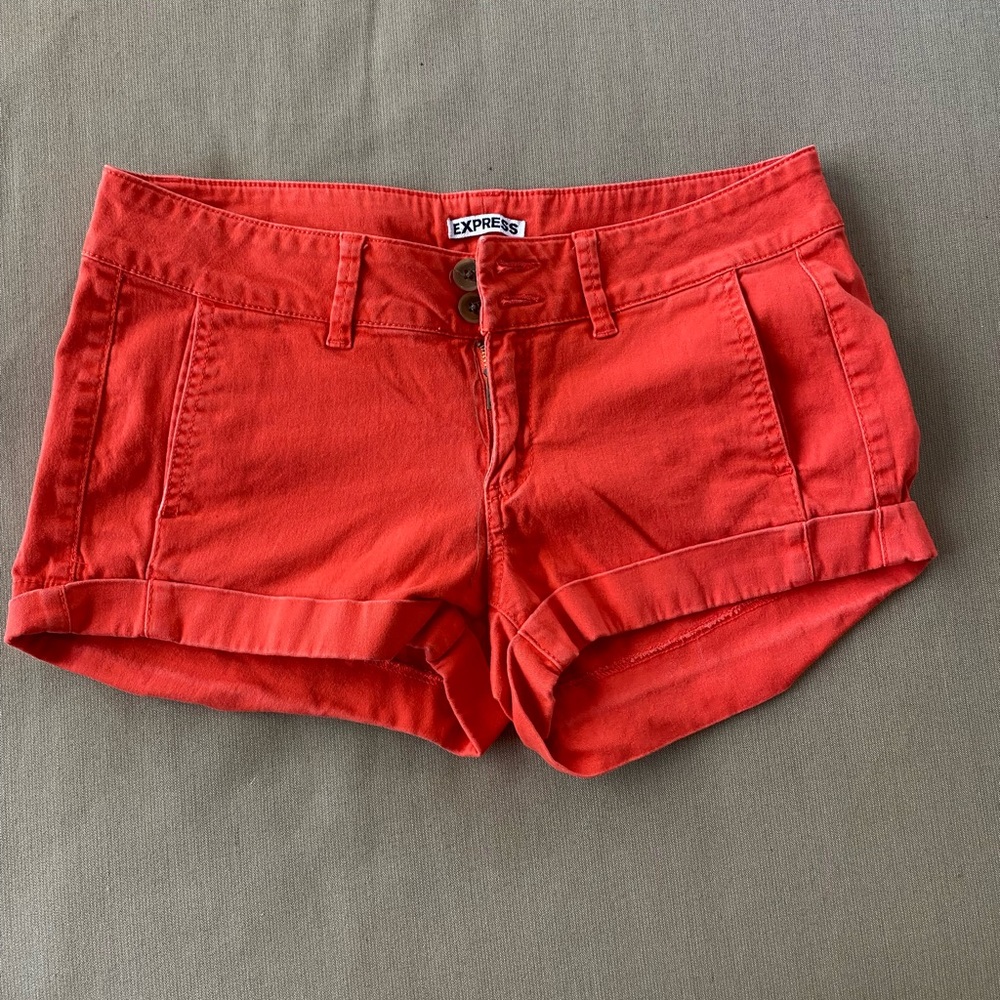 Express Orange Cotton shorts